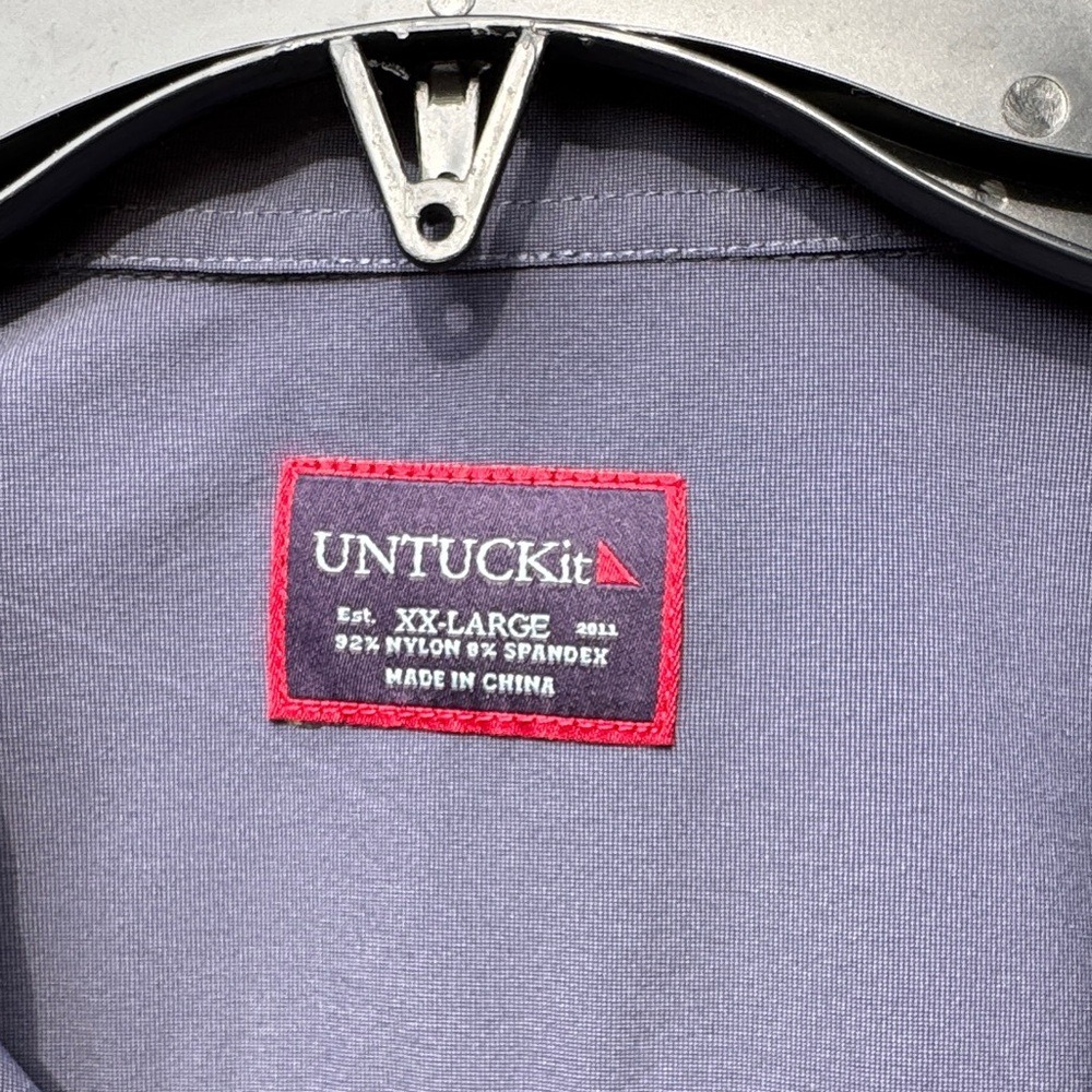 UNTUCKit. Men's long sleeve, button down shirt. XXL. Blueish Grey. Made in China - Picture 3 of 8